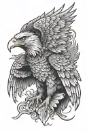 eagle spreaded wings tattoo design idea