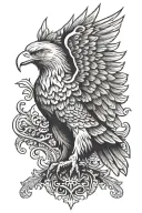eagle spreaded wings tattoo design idea