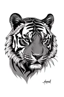 tiger face tattoo design idea