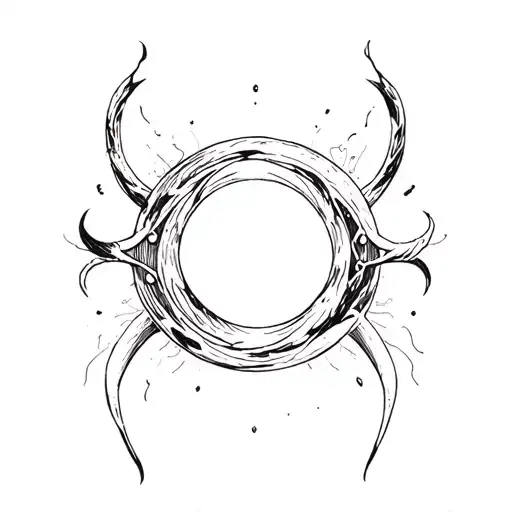 enso circle with vulva shapes hidden within tattoo design idea