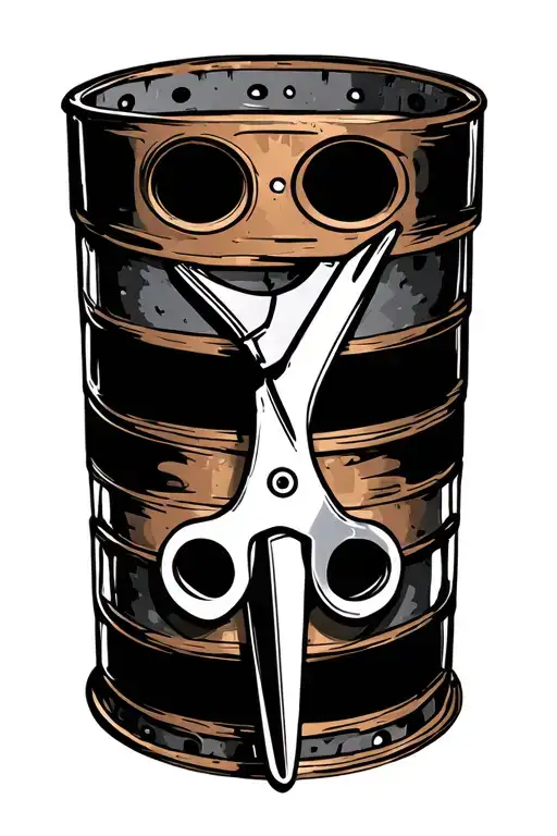 film reel and scissors cutting tattoo design idea