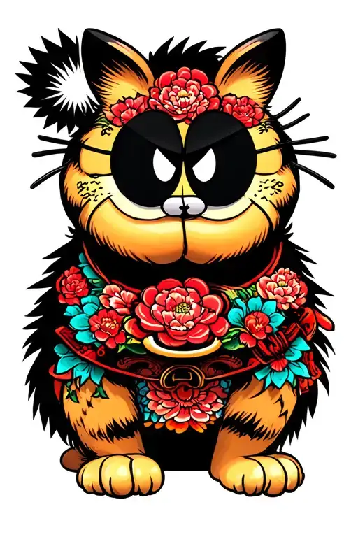 Garfield Yakuza style tattoo tattoo design idea