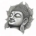 buddha head tattoo design idea