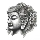 buddha head tattoo design idea