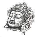 buddha head tattoo design idea