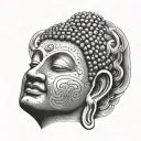 buddha head tattoo design idea