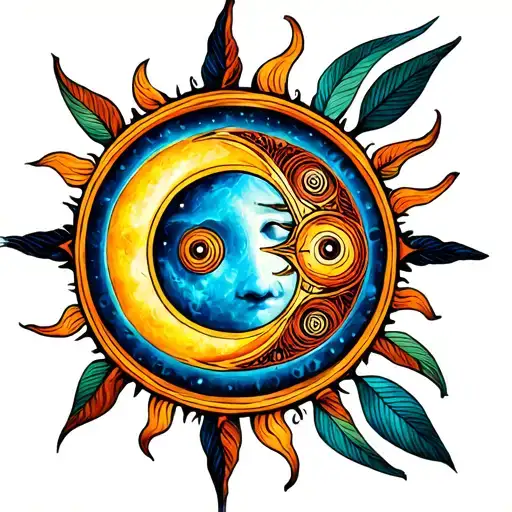 Hi, i currently have the round tattoo of a Māori sun/moon on my shoulder blade, i would like to expand it,  tattoo design idea
