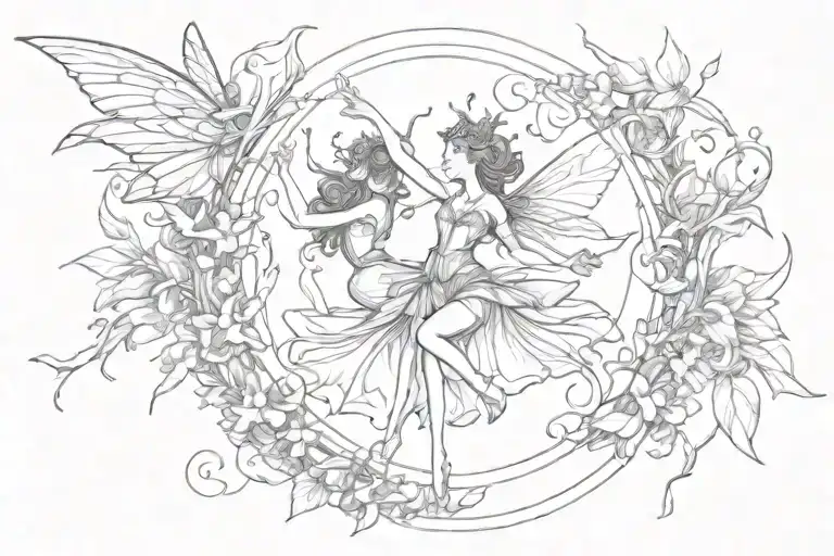 fairy dance circle tattoo tattoo design idea