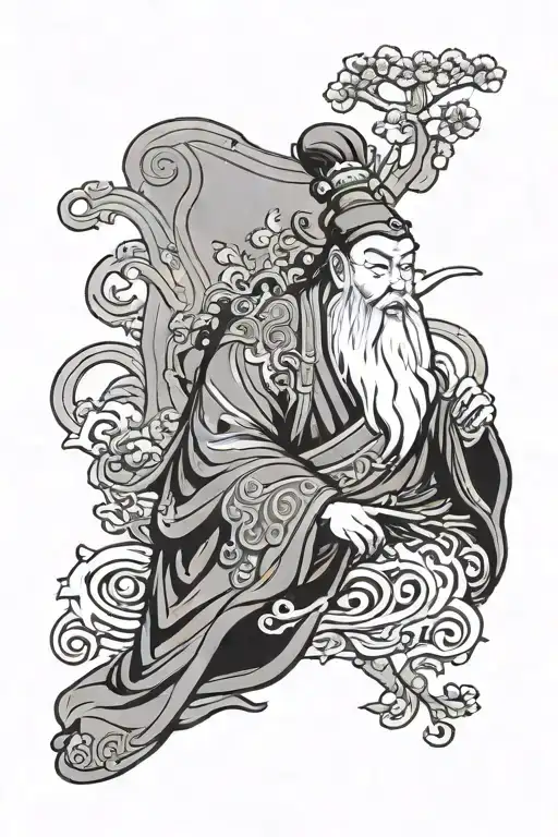 Confucius, Lao Tzu, Buddhism, Nam Myoho Renge tattoo design idea