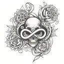 infinity, love, fear and hate tattoo design idea