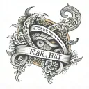 infinity, love, fear and hate tattoo design idea