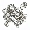 infinity, love, fear and hate tattoo design idea