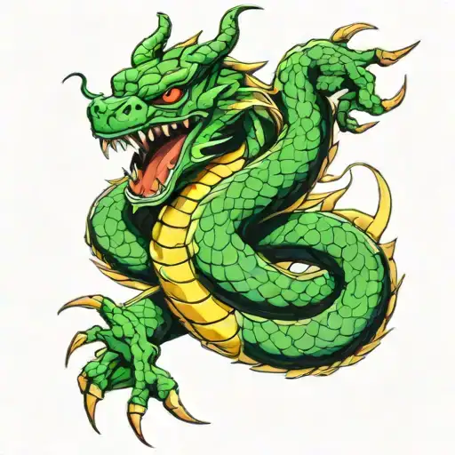 shenron twisting tattoo design idea