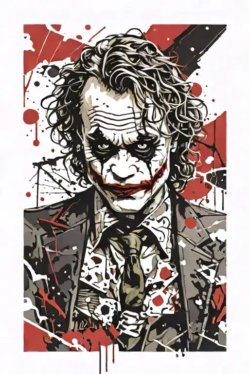 Heath Ledger The Joker full body tattoo design idea