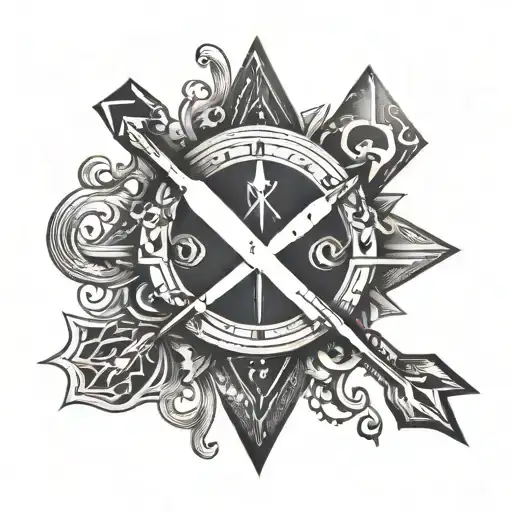 arrow marked y x letter hidden in the middle neck tattoo asymmetric ambigram style tattoo tattoo design idea