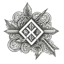 arrow marked y x letter hidden in the middle neck tattoo asymmetric ambigram style tattoo tattoo design idea