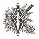 arrow marked y x letter hidden in the middle neck tattoo asymmetric ambigram style tattoo tattoo design idea