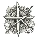 arrow marked y x letter hidden in the middle neck tattoo asymmetric ambigram style tattoo tattoo design idea