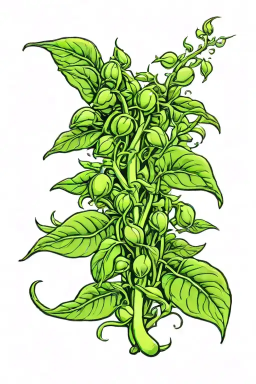 sugar pea vegetable plants tattoo design idea