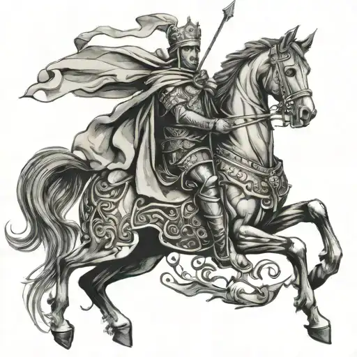 king baldwin iv riding horse tattoo design idea