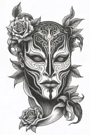 jhin mask tattoo design idea