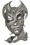 jhin mask tattoo design idea
