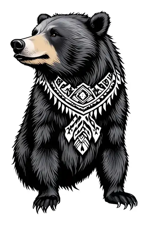 nordic bear  tattoo design idea