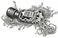 cough syrup dripping tattoo design idea