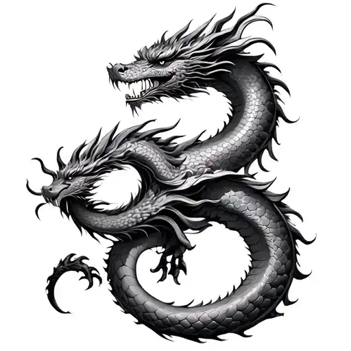 Eastern dragon tattoo design idea