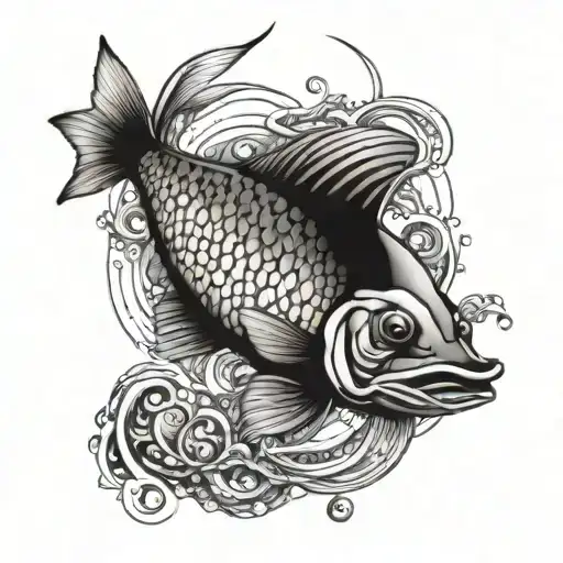 Australian fish swimming down towards bottom tattoo design idea