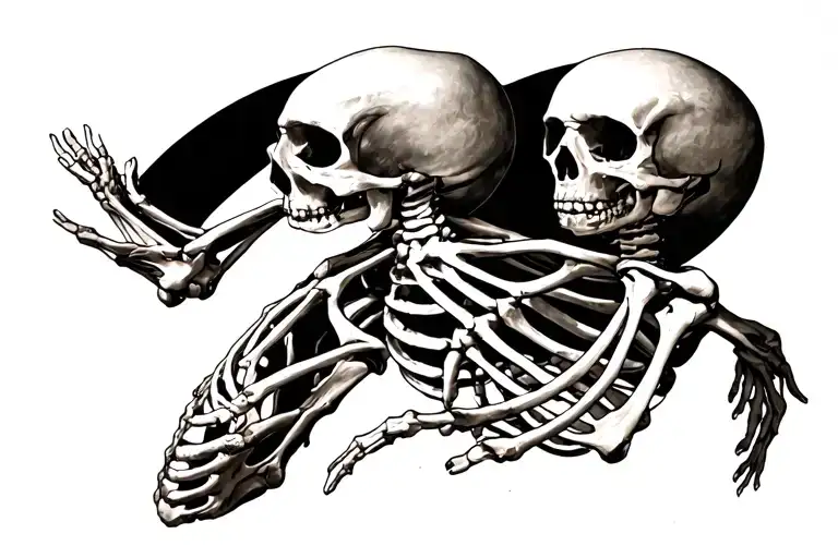 creation of adam skeleton painting inspired tattoo tattoo design idea