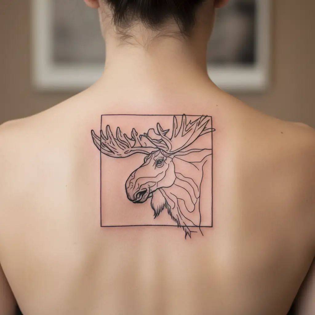 moose face tattoo design idea