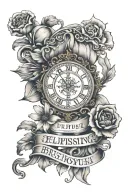 epilepsy sign with words " your life was a blessing, your memory a treasure" with date 10/23/21 in Roman numerals  tattoo design idea