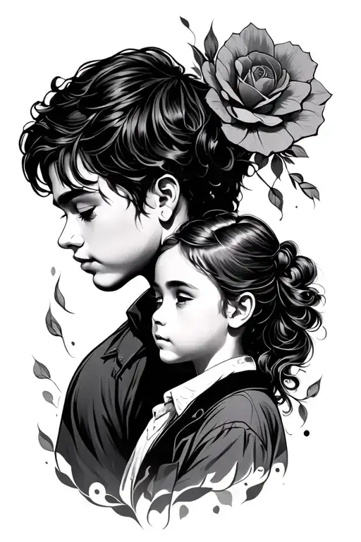 dad son daughter tattoo tattoo design idea