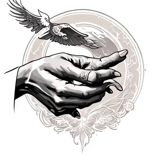 creation of adam hands  tattoo design idea