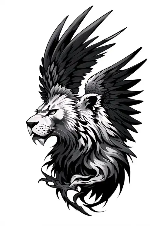 Daniel and the lions , nihil sine deo , radioactive sign , phoenix bird tattoo design idea