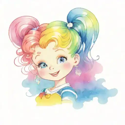 rainbow brite and little orphan Annie   tattoo design idea