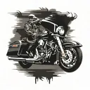 HARLEY DAVIDSON  ROAD GLIDE tattoo design idea