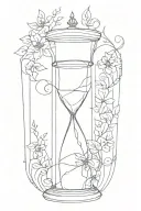 hour glass surrounded tattoo design idea