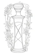 hour glass surrounded tattoo design idea