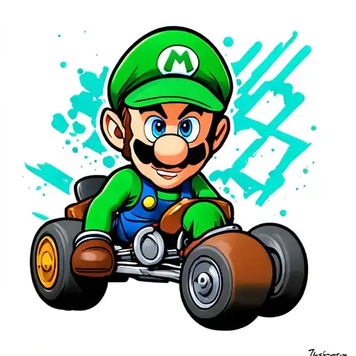 Luigi from Mariokart tattoo design idea