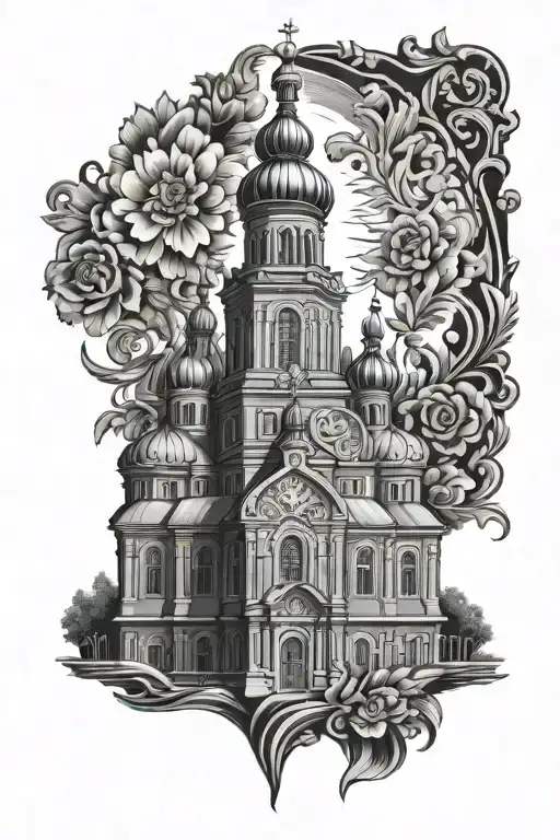 Russian orthodox church tattoo design idea