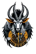 arcangel Uriel with capricorn zodiac sign tattoo design idea