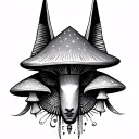 Egyptian god anubis libra zodiac trippy mushroom tattoo tattoo design idea