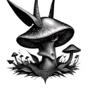 Egyptian god anubis libra zodiac trippy mushroom tattoo tattoo design idea