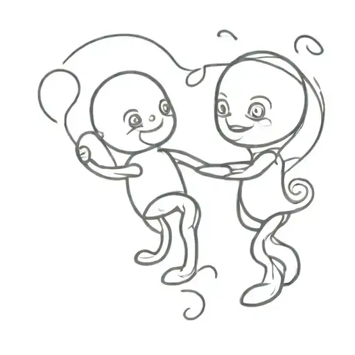 jelly bean and peanut shell dancing together tattoo design idea