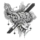 overthinking abstract tattoo design idea