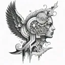 overthinking abstract tattoo design idea