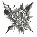 overthinking abstract tattoo design idea