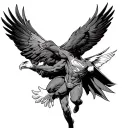 superman and eagle soaring tattoo design idea